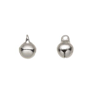Bell, stainless steel, 8mm round with clapper. Sold per pkg of 10.