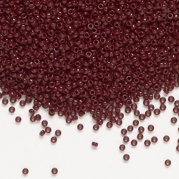 Seed bead, Miyuki, glass, pkg/250g, #15 rocaille, opaque dark brown (RR-409). image number 0