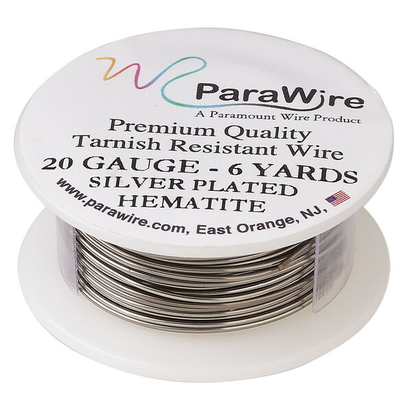 Wire, ParaWire™, enameled copper, hematite, round, 20 gauge. Sold per 6-yard spool. image number 0