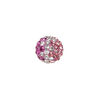 Bead, Egyptian glass rhinestone / epoxy / resin, clear / dark pink / fuchsia, 12mm round with pav&eacute; wave design. Sold individually. image number 0