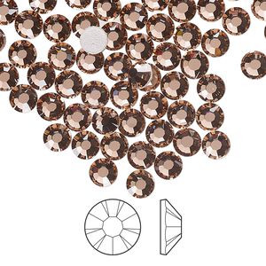 Flat back 1pkg1440, dusty rose foil back Preciosa MAXIMA Czech crystal hotfix rhinestone, 4.6-4.8mm chaton rose round SS20