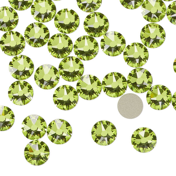 Flat back 144pk citrus green foil back, Crystal Passions® 6.32-6.5mm round SS30 2088 image number 0