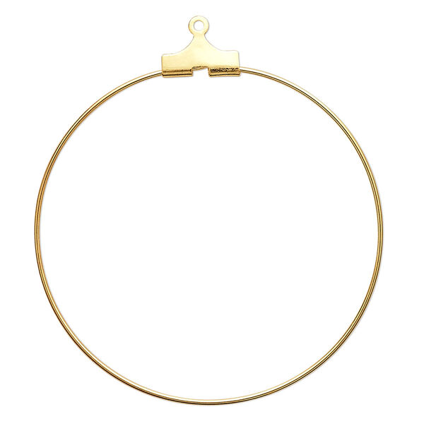 Beading hoop, gold-plated brass, 40mm round. Sold per pkg of 100. image number 0
