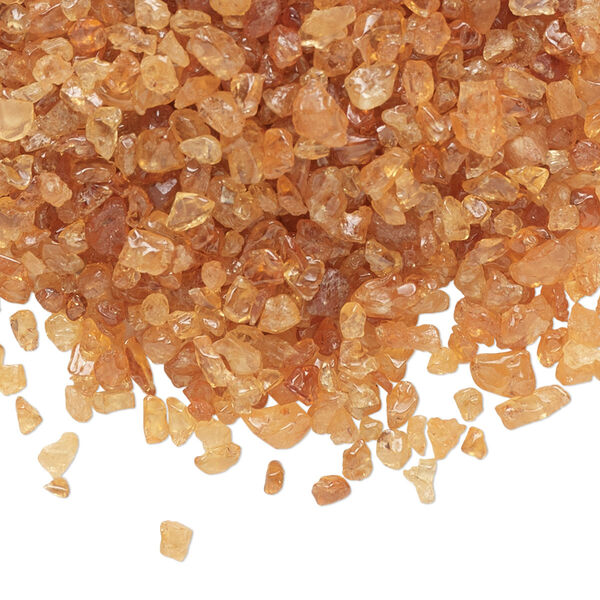Inlay chip, spessartite garnet (natural), mini undrilled chip, Mohs hardness 7 to 7-1/2. Sold per 1-ounce pkg. image number 0
