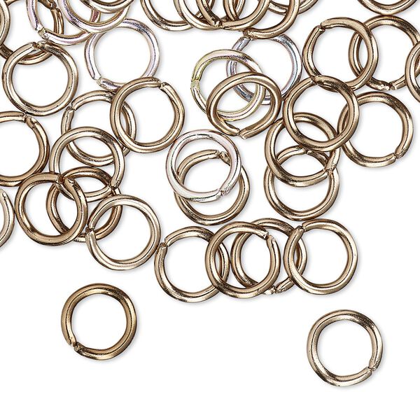 Jump ring, anodized aluminum, bronze, 8mm round, 5.4mm inside diameter, 16 gauge. Sold per pkg of 100. image number 0