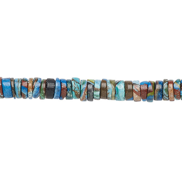 Rainbow calsilica 1pkg1, hand-cut rondelle bead 8 inch 4x1mm-6x3mm image number 0