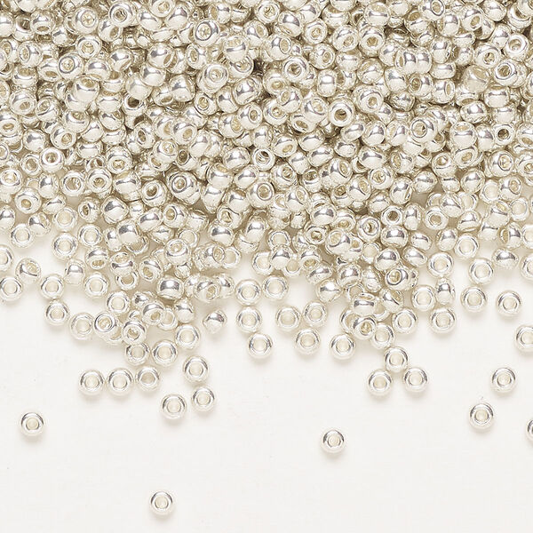 Seed bead, Preciosa Ornela, Czech glass, pkg/50g, opaque metallic, #10 rocaille. image number 0