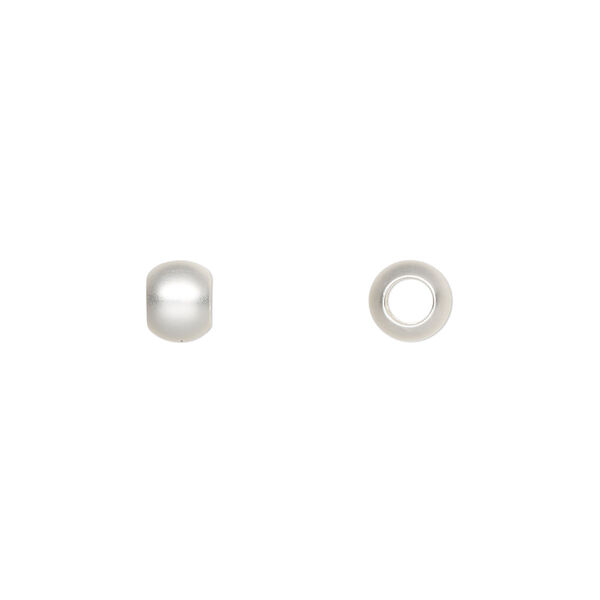 Bead, silver-plated brass with satin finish, 6mm round. Sold per pkg of 10. image number 0