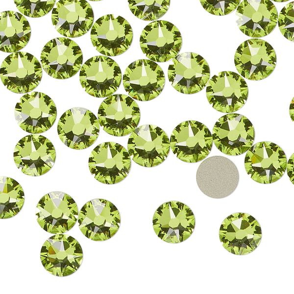 Flat back 144pk citrus green foil back, Crystal Passions® 6.32-6.5mm round SS30 2088 image number 0
