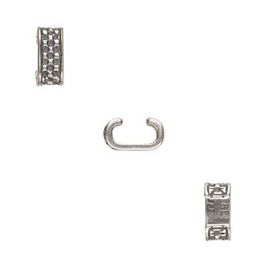 Component, JBB Findings, antique silver-plated brass, 10x4.5mm beaded rondelle, 7x2.5mm inside diameter. Sold per pkg of 2.