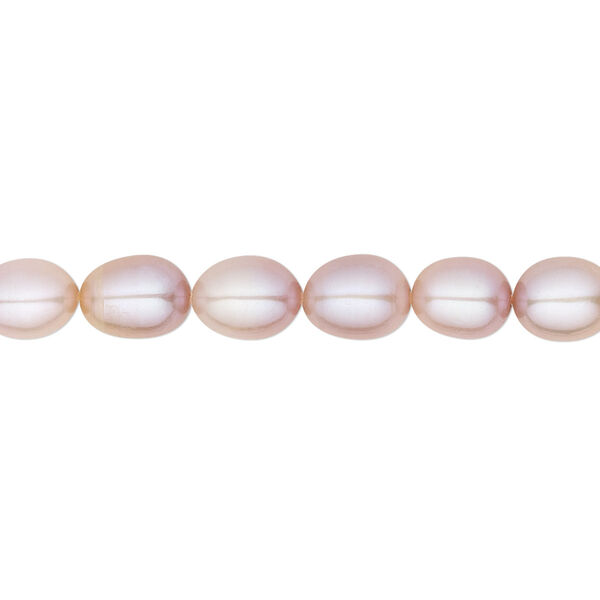 Pearl, White Lotus™, cultured freshwater, mauve, 6-6.5mm rice, B grade, Mohs hardness 2-1/2 to 4. Sold per 15-1/2" to 16" strand. image number 0