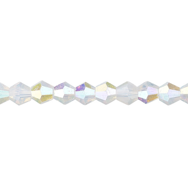 Bead 1pk translucent clear AB frosted, Celestial Crystal® 6mm bicone 15.5-16 inch image number 0