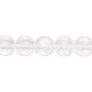 Bead, Czech crackle glass, clear, 10mm flat round. Sold per 15-1/2" to 16" strand, approximately 40 beads.