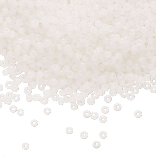Seed bead, Preciosa Ornela Czech glass, pkg/50g, #11 rocaille, opaque alabaster, (02090). image number 0