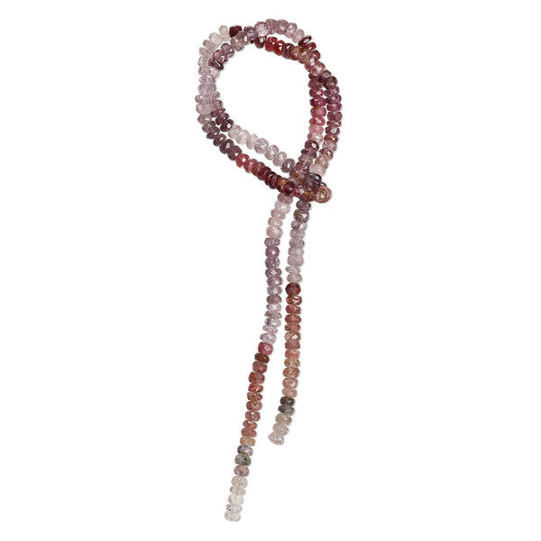 Multi-spinel 1pkg1, hand-cut faceted rondelle bead natural B grade, 14 inch 4x2mm-4x3mm image number 0