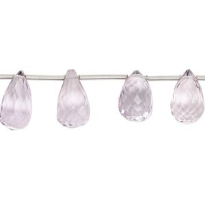 Lavender amethyst 1pkg16, hand-cut top-drilled faceted teardrop bead natural 10x7mm-14x8mm