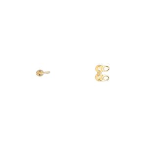 Bead tip, gold-plated brass, 4x2.5mm side clamp-on with closed loop. Sold per pkg of 100.