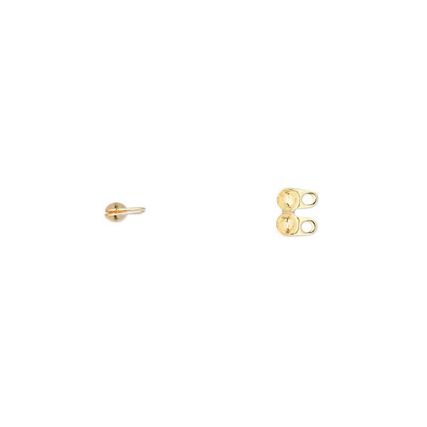 Bead tip, gold-plated brass, 4x2.5mm side clamp-on with closed loop. Sold per pkg of 100. image number 0