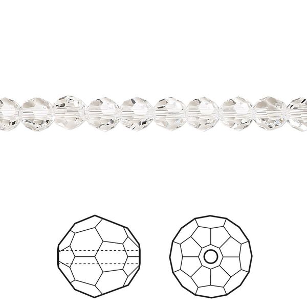 Bead 12pk crystal, Crystal Passions® 5mm round 5000 image number 0