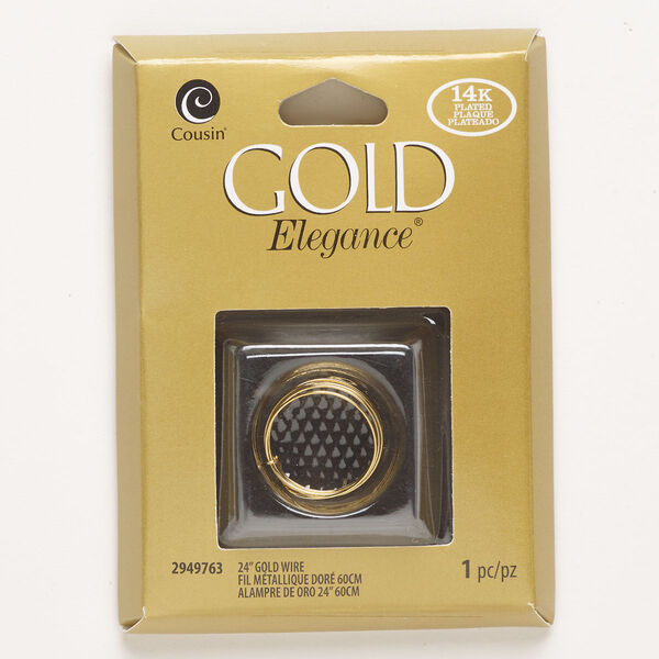 Wire, copper, pkg/(1) 24 inches, gold plate, round, 24 gauge. image number 0