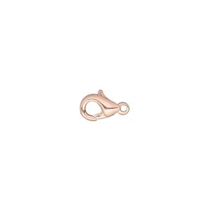 Clasp lobster claw 1pkg10 copper-plated, 9x6mm, brass 1-strand