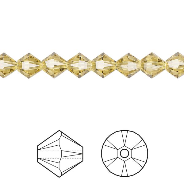 Bead 144pk dark jonquil, Crystal Passions® Regenerated 6mm bicone 5328 image number 0