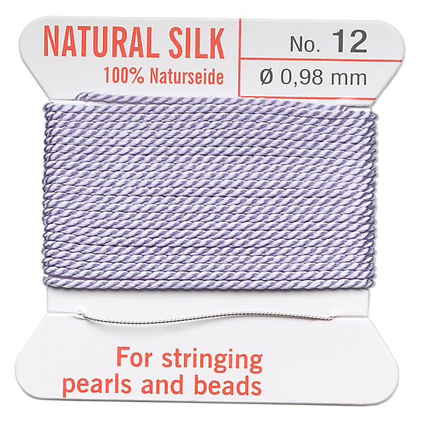 Thread, Griffin, silk, lilac, size #12. Sold per 2-meter card (approximately 78 inches). image number 0