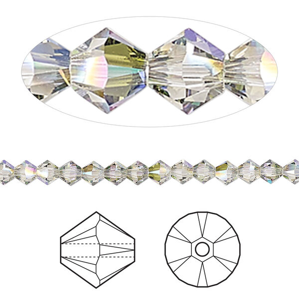Bead 144pk crystal paradise shine, Crystal Passions® 4mm bicone 5328 image number 0