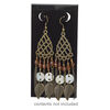 Earring card, flocked plastic, black, 4x2-inch rectangle with leverback tabs. Sold per pkg of 25. image number 1