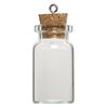 Component, glass / cork / nickel-finished steel, clear, 40x22mm bottle with stopper and screw eye. Sold per pkg of 10. image number 1