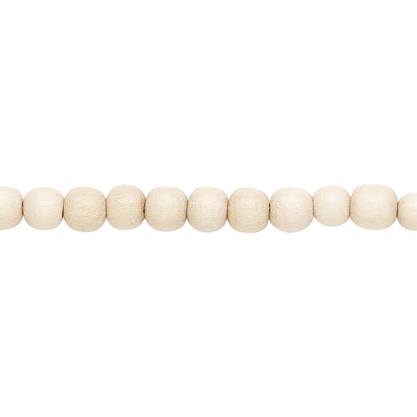 Bead, wood (waxed), 4-5mm hand-cut round. Sold per pkg of (4) 15-1/2" to 16" strands. image number 0