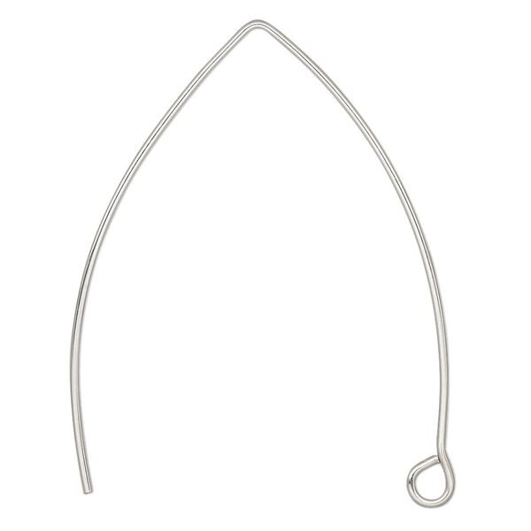 Ear wire 1pkg20, 40mm marquise / open loop, 21 gauge stainless steel 10 pair image number 0