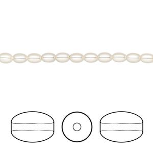 Pearl 100pk cream, Crystal Passions® 4x3mm rice 5824