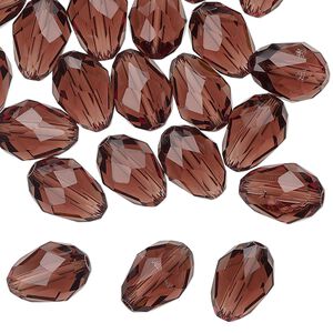 Bead Celestial Crystal® 1pkg40, 11X7.5mm-12X8mm teardrop / 66 facets, transparent amethyst purple