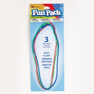 Necklace cord assortment 1pkg3 silicone 2mm round 15.5-16 inch snap closure, red / blue / green