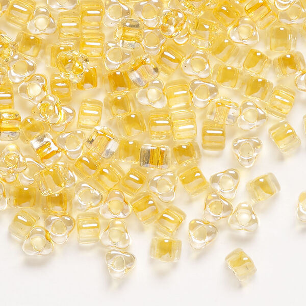 Seed bead, Miyuki 1pkg10g, glass, #5 triangle, transparent apricot inside dyed color clear (TR-1107) image number 0