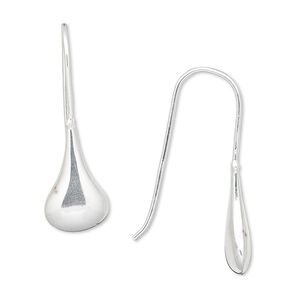 Earring fishhook 1pkg2 Create Compliments® sterling silver-filled, 32mm / 16x9.5mm teardrop, 20 gauge 1 pair