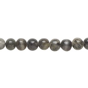 Black spotted quartz 1pkg1, hand-cut round bead natural 14 inch 5-6mm