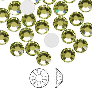 Flat back 144pk limecicle foil back, Preciosa MAXIMA Czech crystal rhinestone 7.069-7.272mm chaton rose round SS34