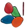 Focal mix, tagua nut (dyed), mixed colors, 33x26mm-40x30mm flat teardrop. Sold per pkg of 5. image number 0