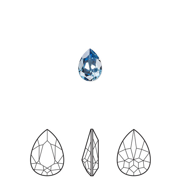 Fancy stone 180pk ice blue foil back, Swarovski® ReCreated™ 8x6mm pear 4320 image number 0