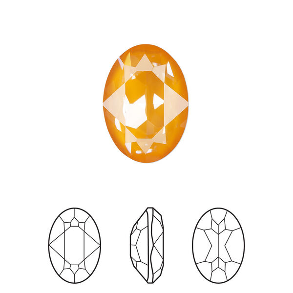 Fancy stone 1pk crystal mango ignite LacquerPRO, Crystal Passions® 18x13mm oval 4120 image number 0