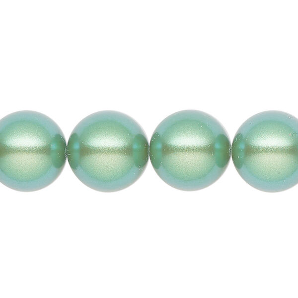 Pearl 10pk pearlescent green, Preciosa Czech crystal 12mm round image number 0