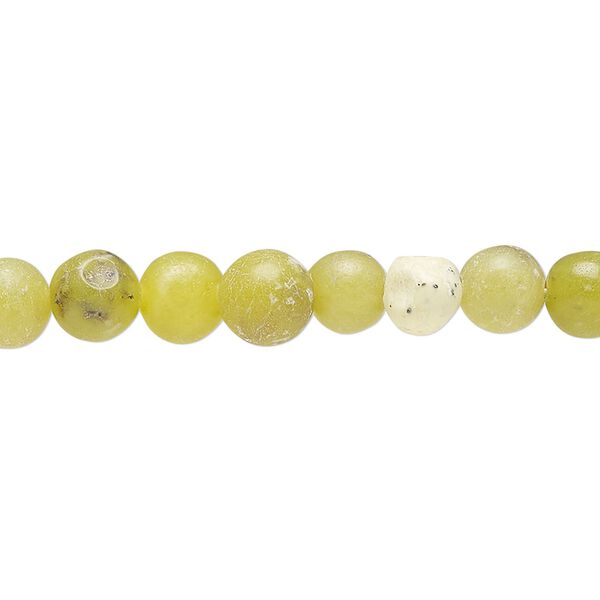 Multi new "jade" 1pkg1, round bead natural 15.5-16 inch 6-8mm image number 0