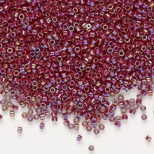 Seed bead, Delica®, glass, pkg/50g, #11 round, opaque rainbow currant (DB-1574).