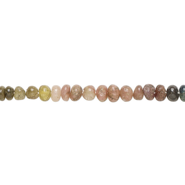 Multi-tourmaline 1pkg1, hand-cut rondelle bead natural 13 inch 3x1mm-4x3mm image number 0