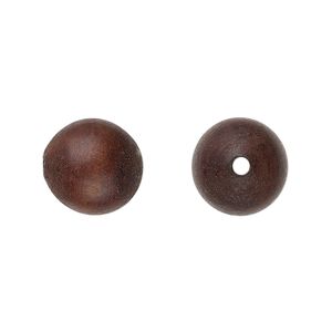 Bead, wood (natural), brown, 10-12mm hand-cut round. Sold per pkg of 8.