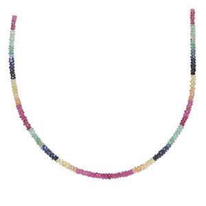 Multi-sapphire / emerald 1pkg1, hand-cut faceted rondelle bead 8 inch 2x1mm-3.5x2.5mm