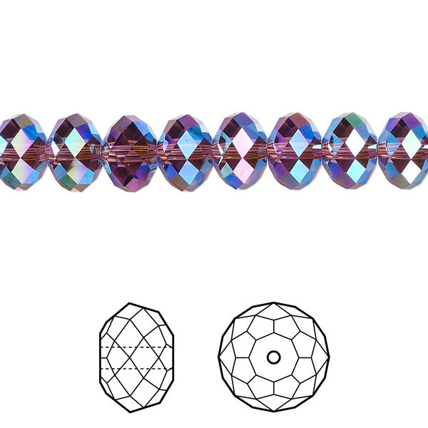 Bead 144pk amethyst shimmer 2X, Crystal Passions® 8x6mm rondelle 5040 image number 0