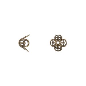 Bead cap, antiqued brass, 8x5mm filigree basket, fits 8-10mm bead. Sold per pkg of 50.